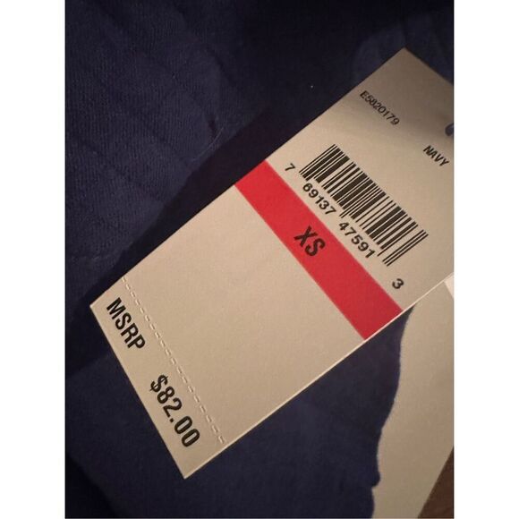 EILEEN WEST NAVY QUILTED LONG SLEEVE ZIP FRONT ROBE XS - Picture 5 of 6